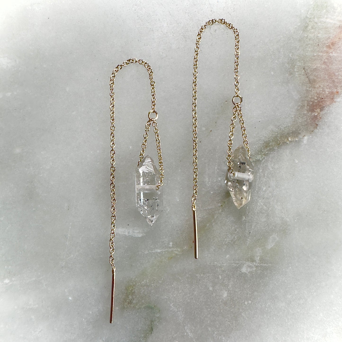 Quartz Crystal Threader Earring