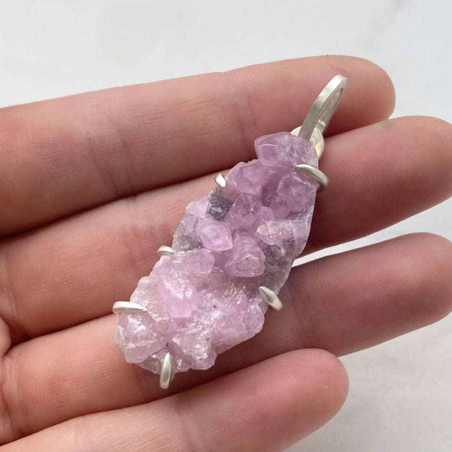 Pink Cobalto Calcite Druzy Pendant