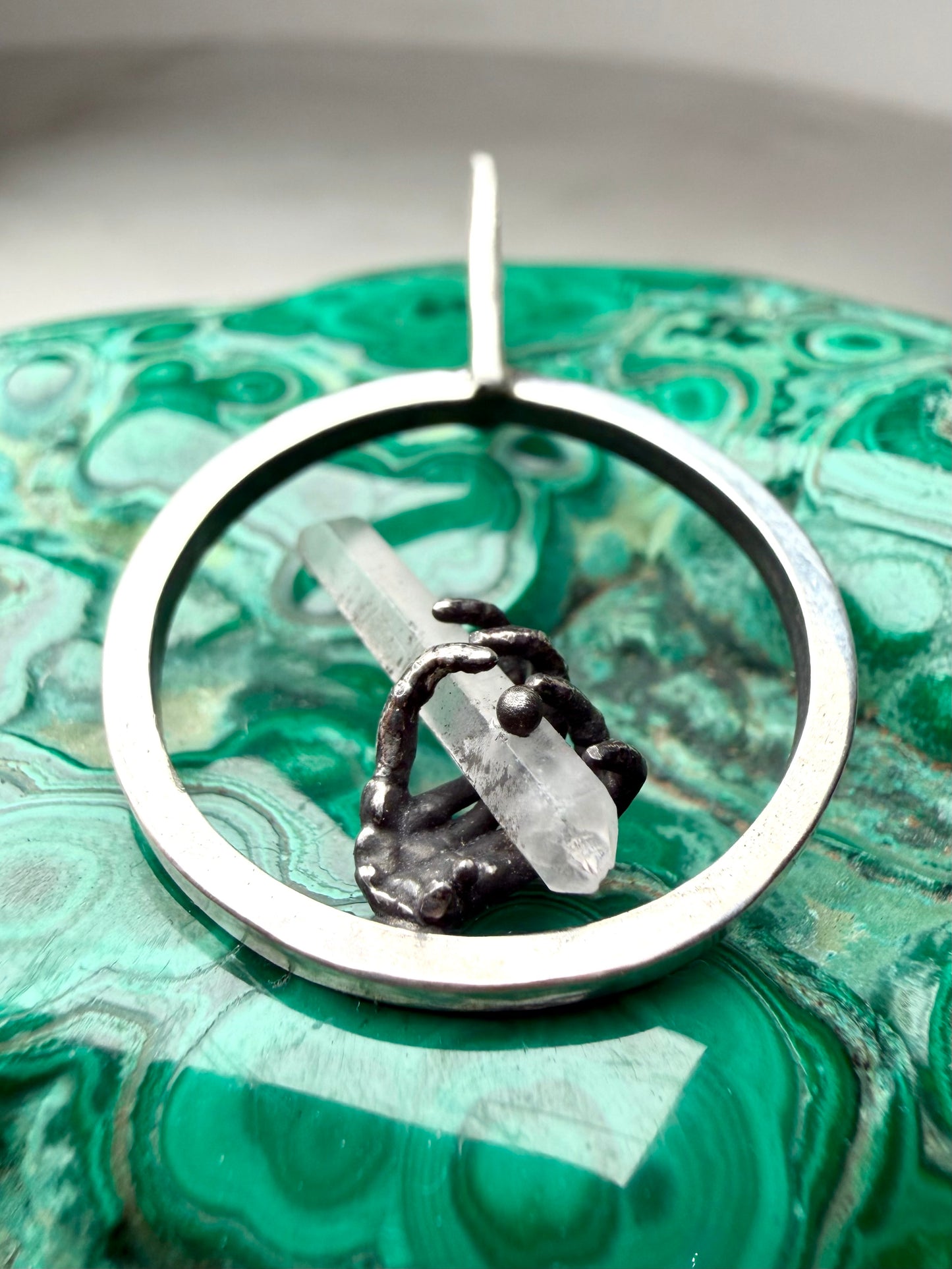 Hand of Glory Quartz Pendant | Sterling Silver