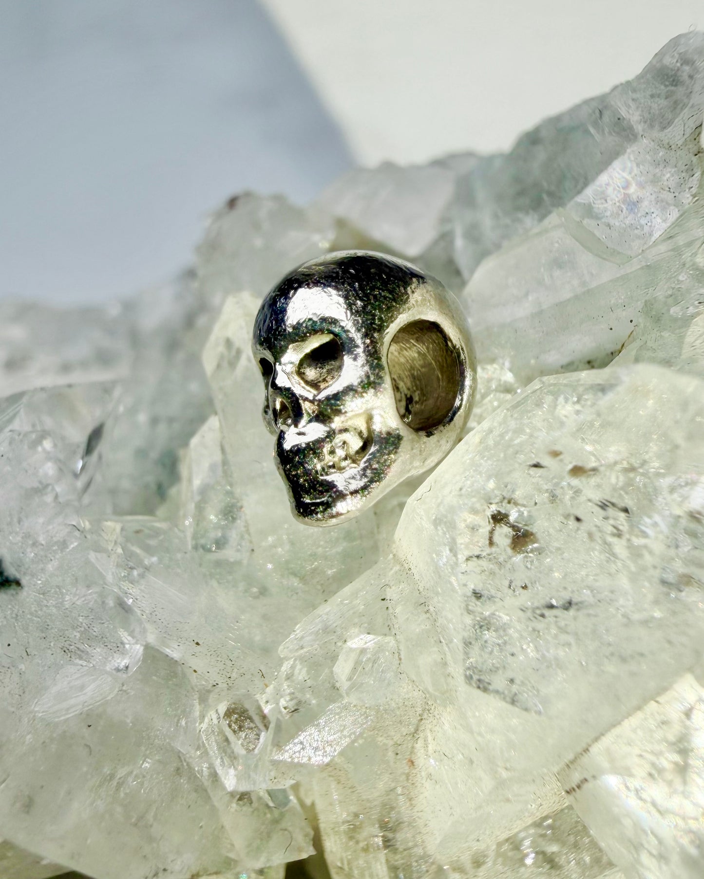Mini Skull Chain Slide Charm | Platinum | LUX FORGE Legacy Collection
