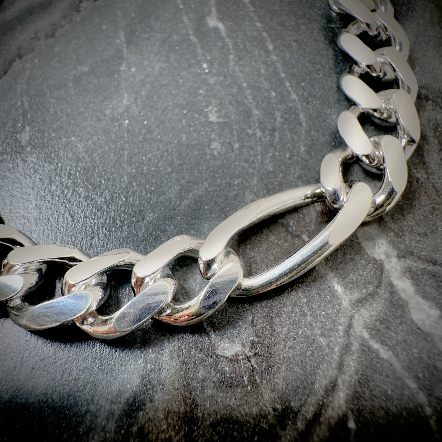 Thick Figaro Chain in Sterling Silver