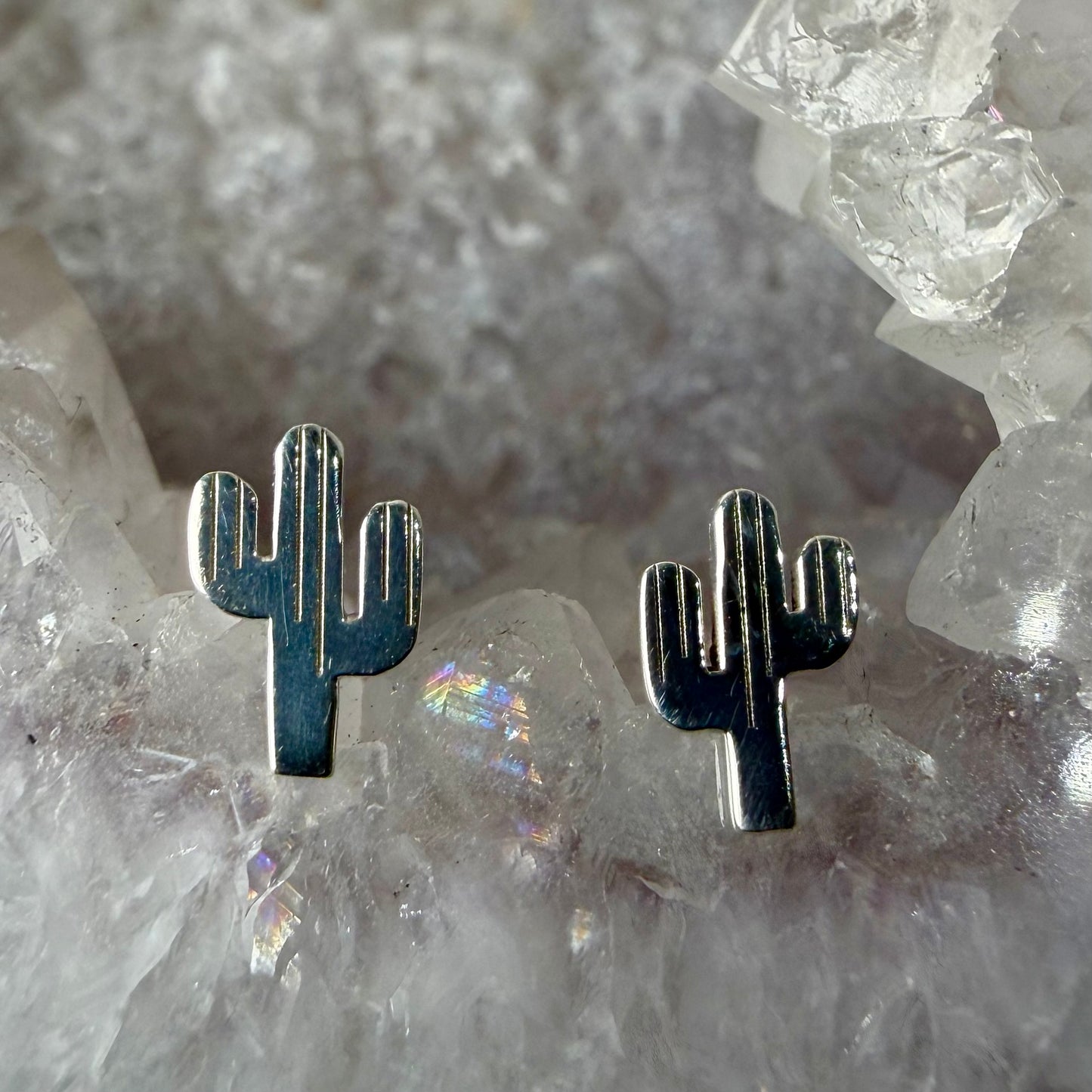 Saguaro Cactus Stud Earrings | Sterling Silver