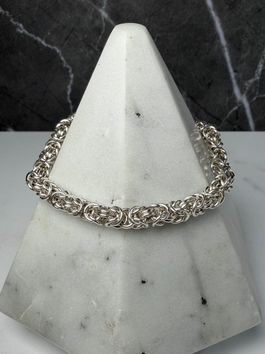 Round Byzantine Chain Bracelet | Sterling Silver | LUX FORGE Legacy Collection