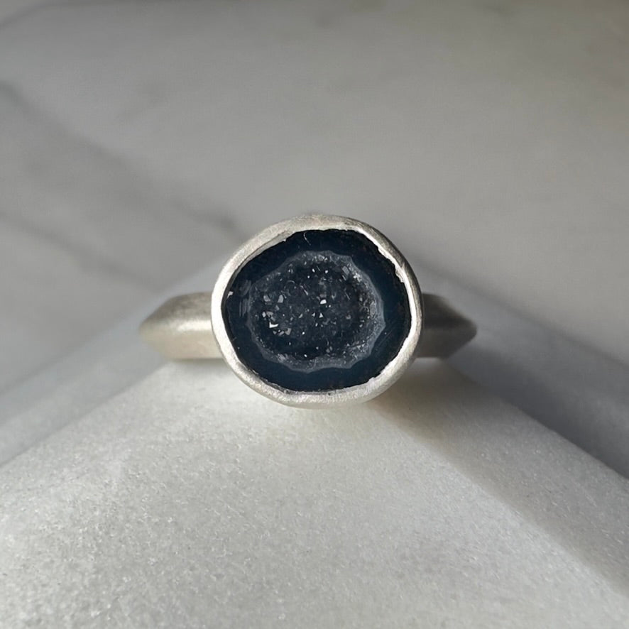 Black Geode Ring