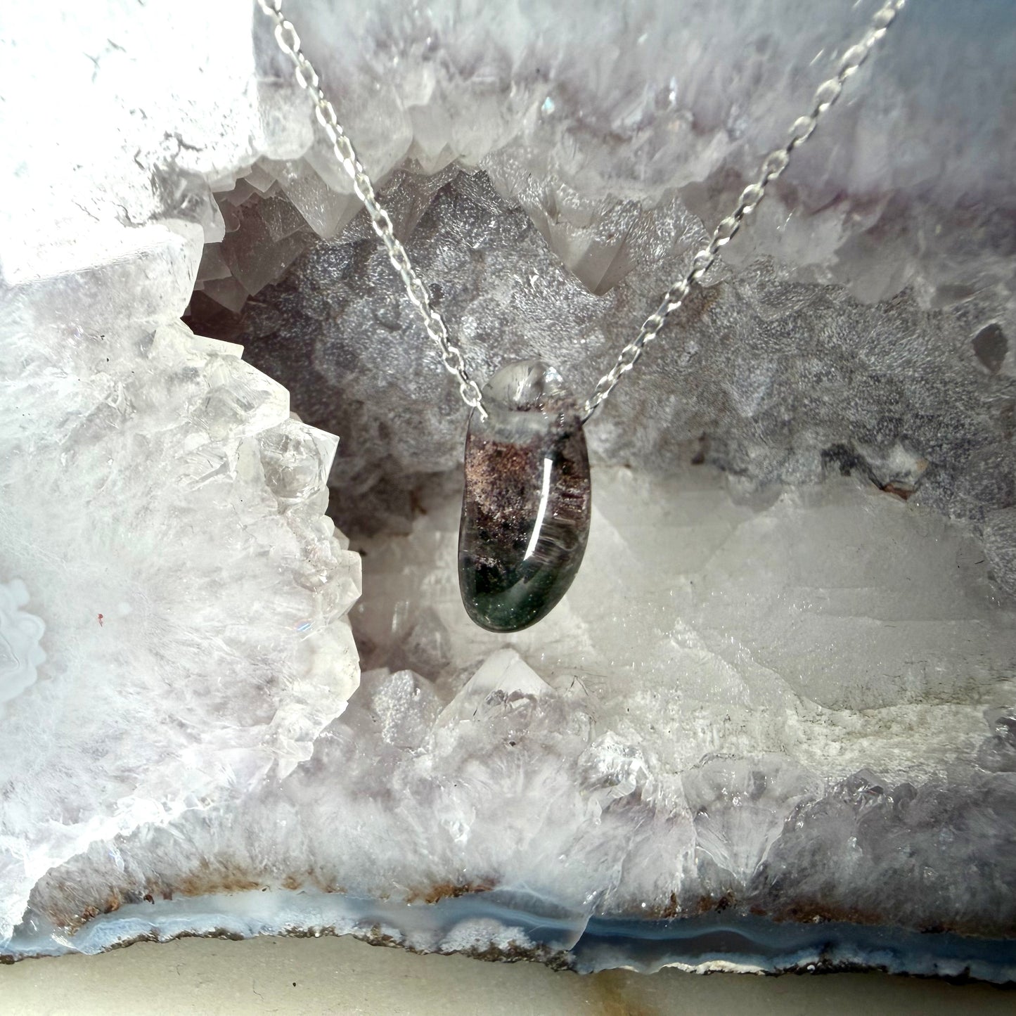 Garden Quartz Floating Necklace | Sterling Silver
