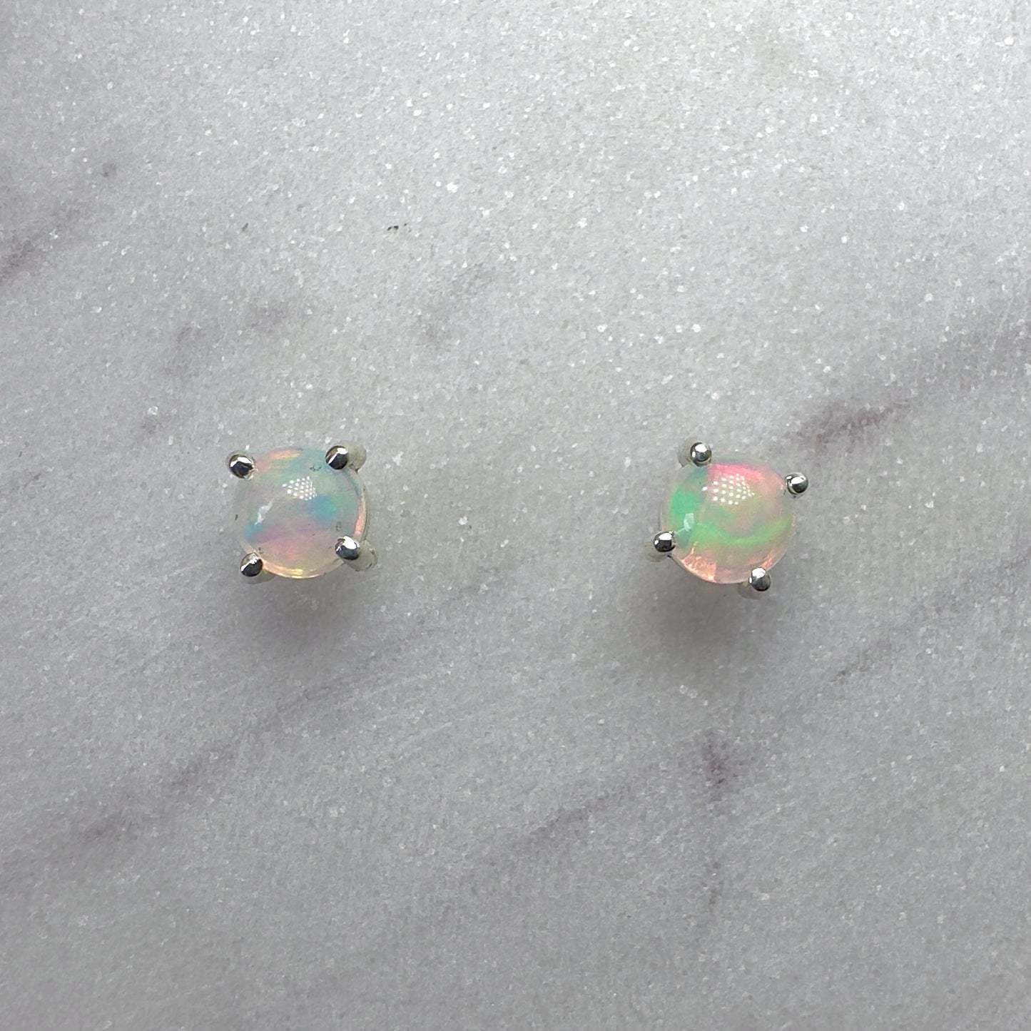 Gemstone Stud Earrings: 4 Prong Settings