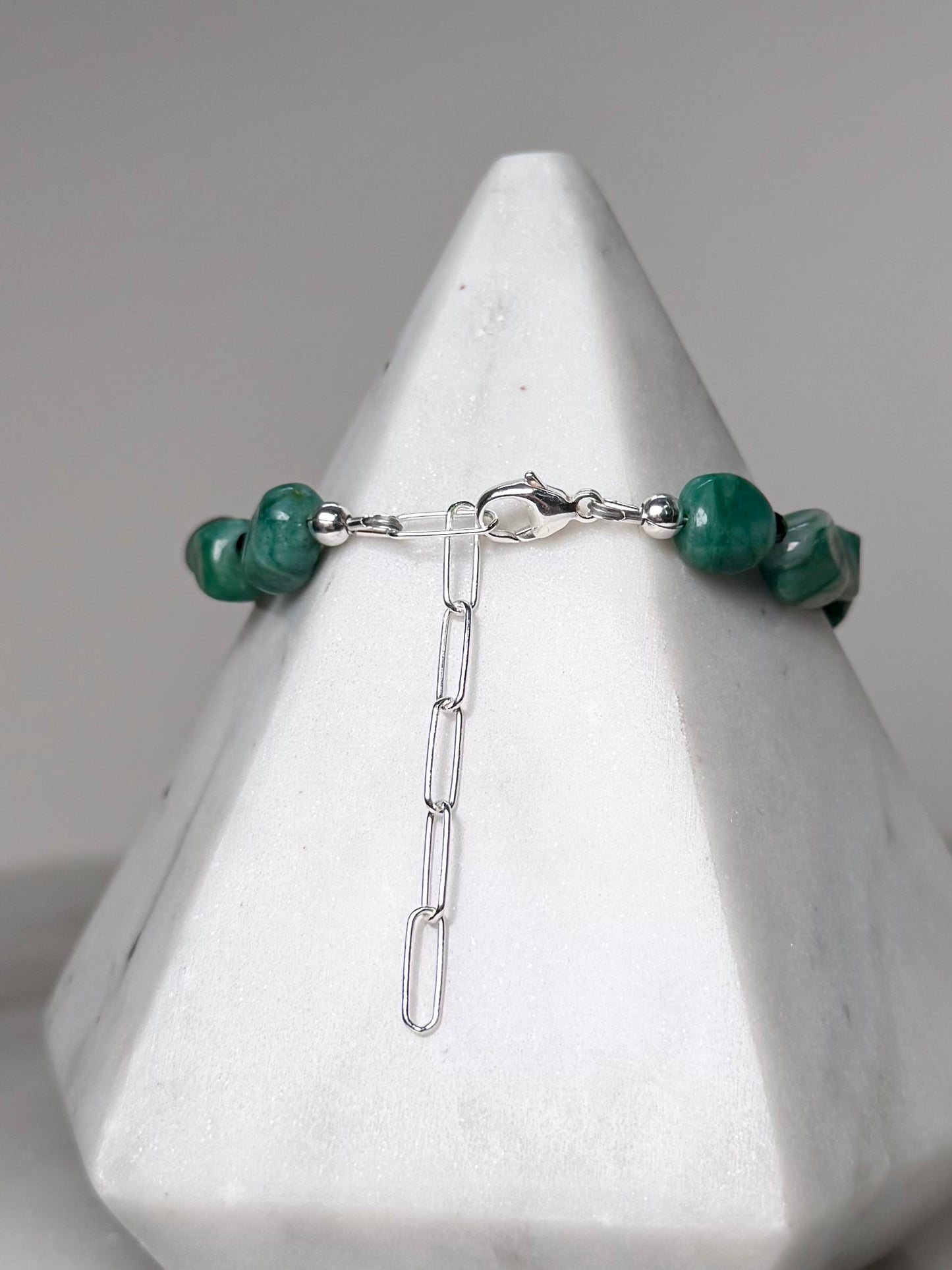 Jade Pebble & Black Spinel Bracelet | Sterling Silver