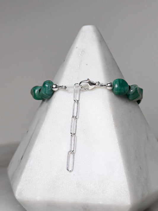 Jade Pebble & Black Spinel Bracelet | Sterling Silver