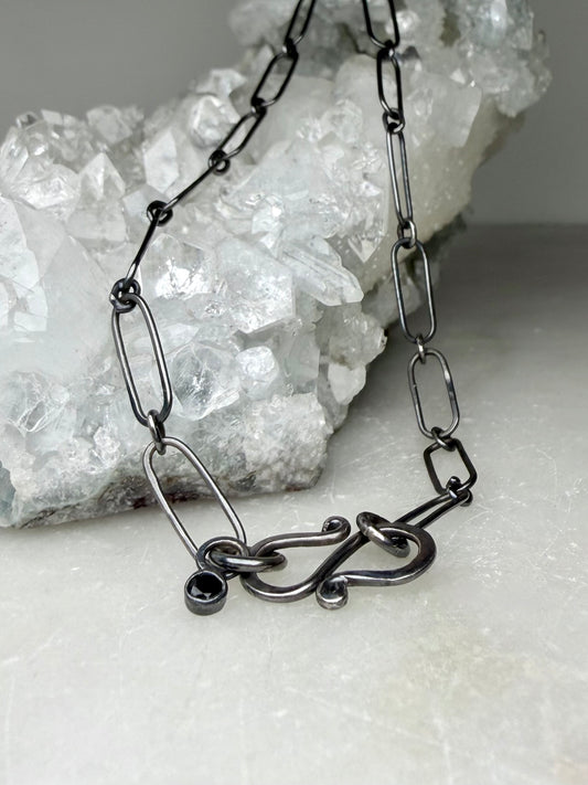 Blackened Paperclip Chain | Sterling Silver