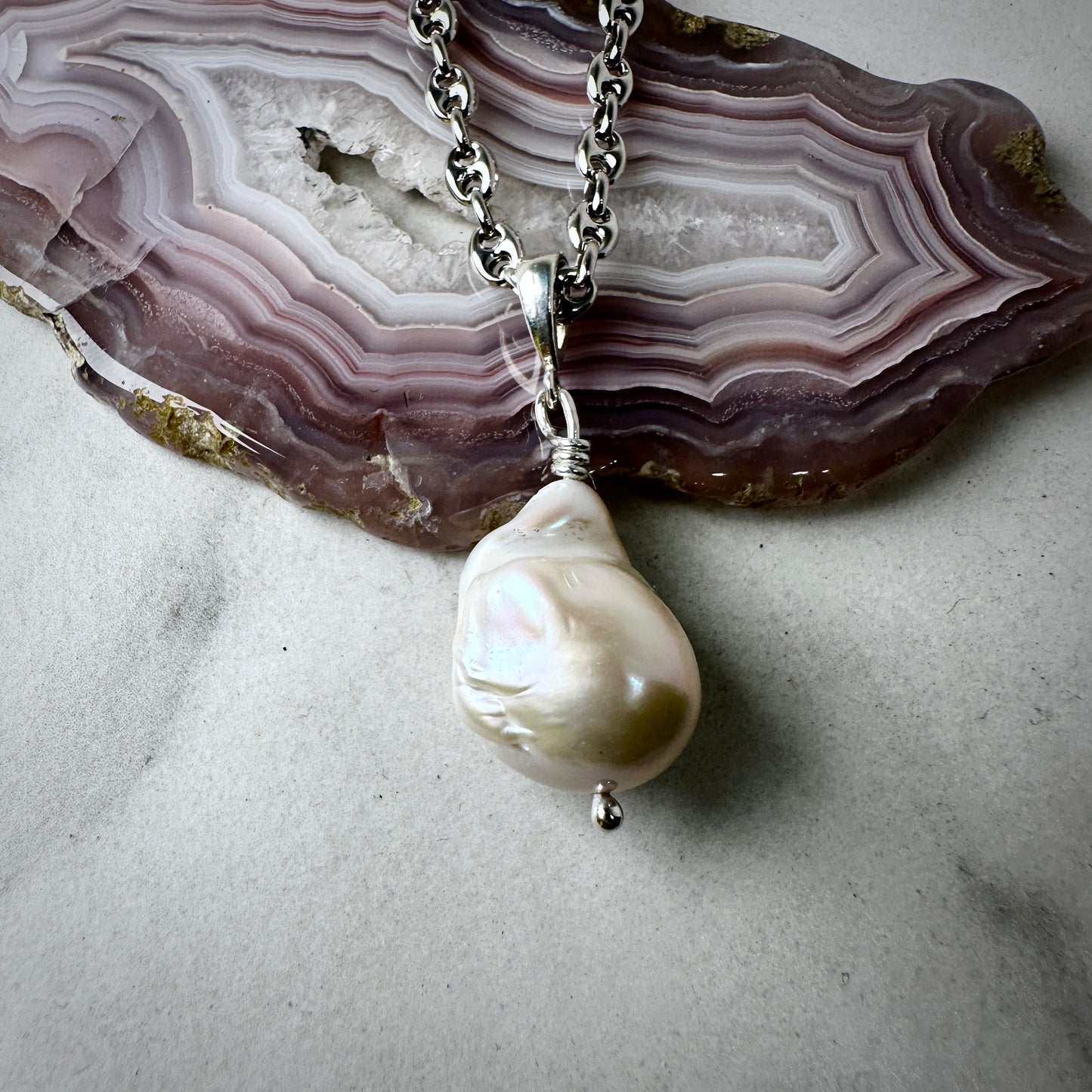 Baroque Pearl Pendant | Sterling Silver