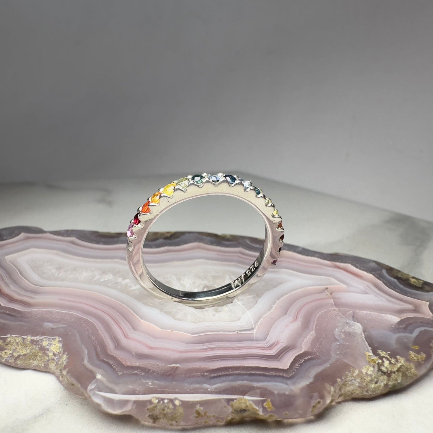 Rainbow Sapphire Band