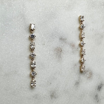 Diamond Dew Drop Earrings | 14k Yellow Gold