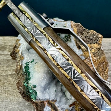 Curved Blade Damascus Steel Pocket Knife