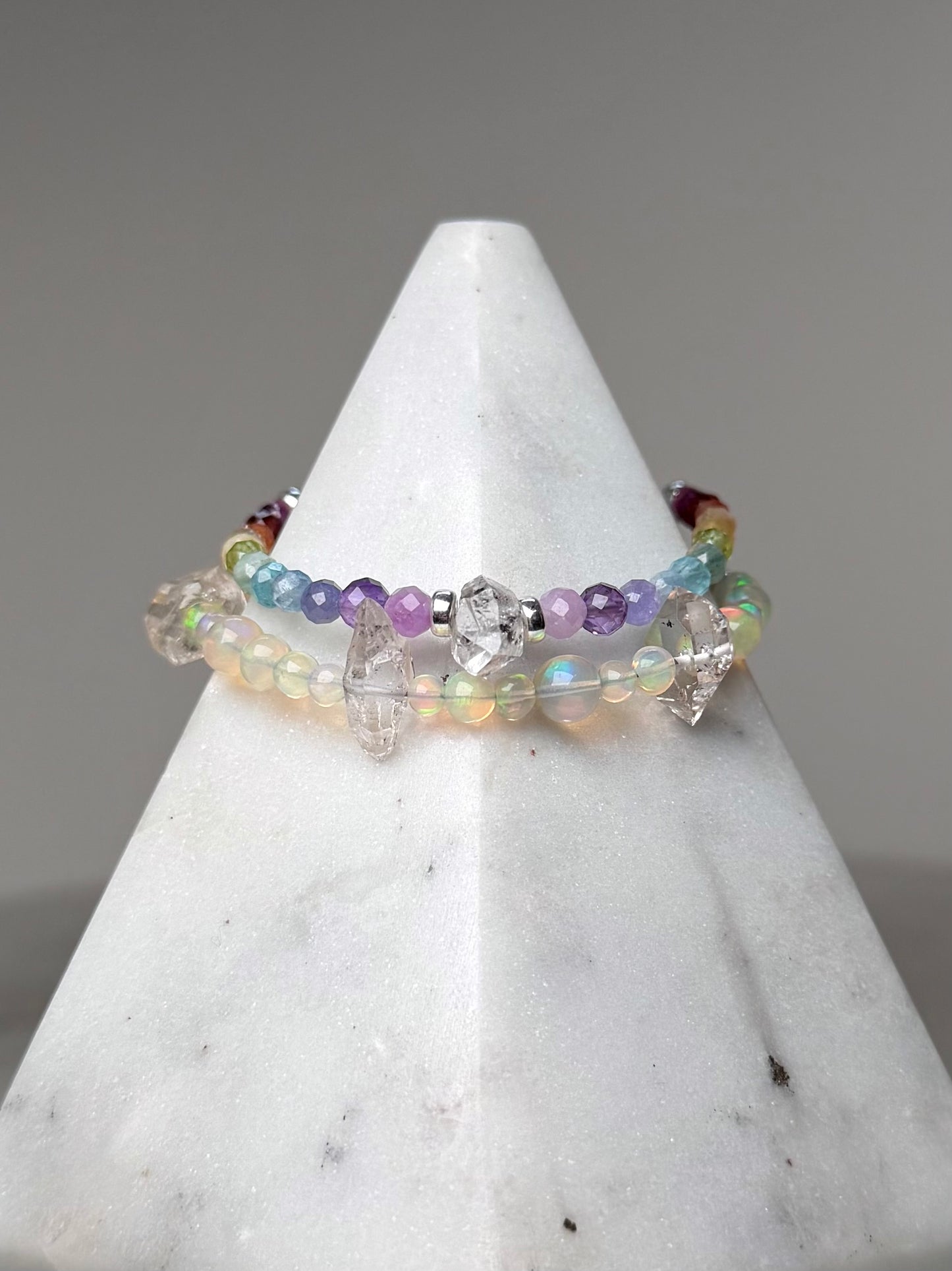 Opal Diamond Quartz Bracelet | Sterling Silver