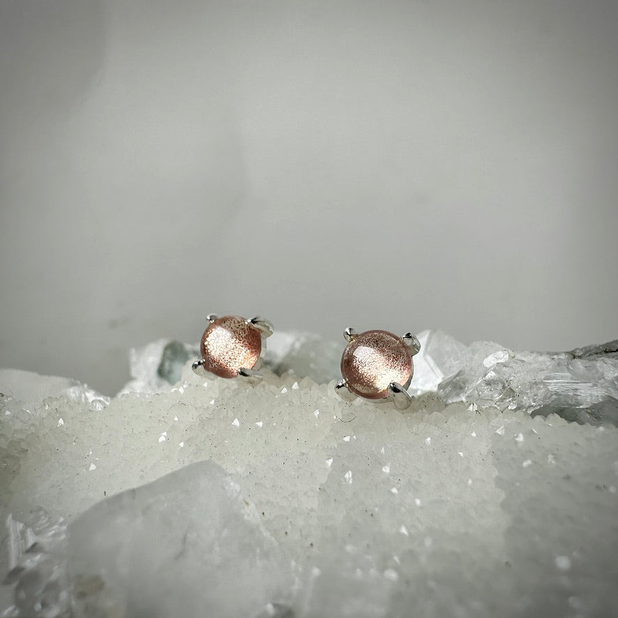 Oregon Sunstone Stud Earrings | Sterling Silver