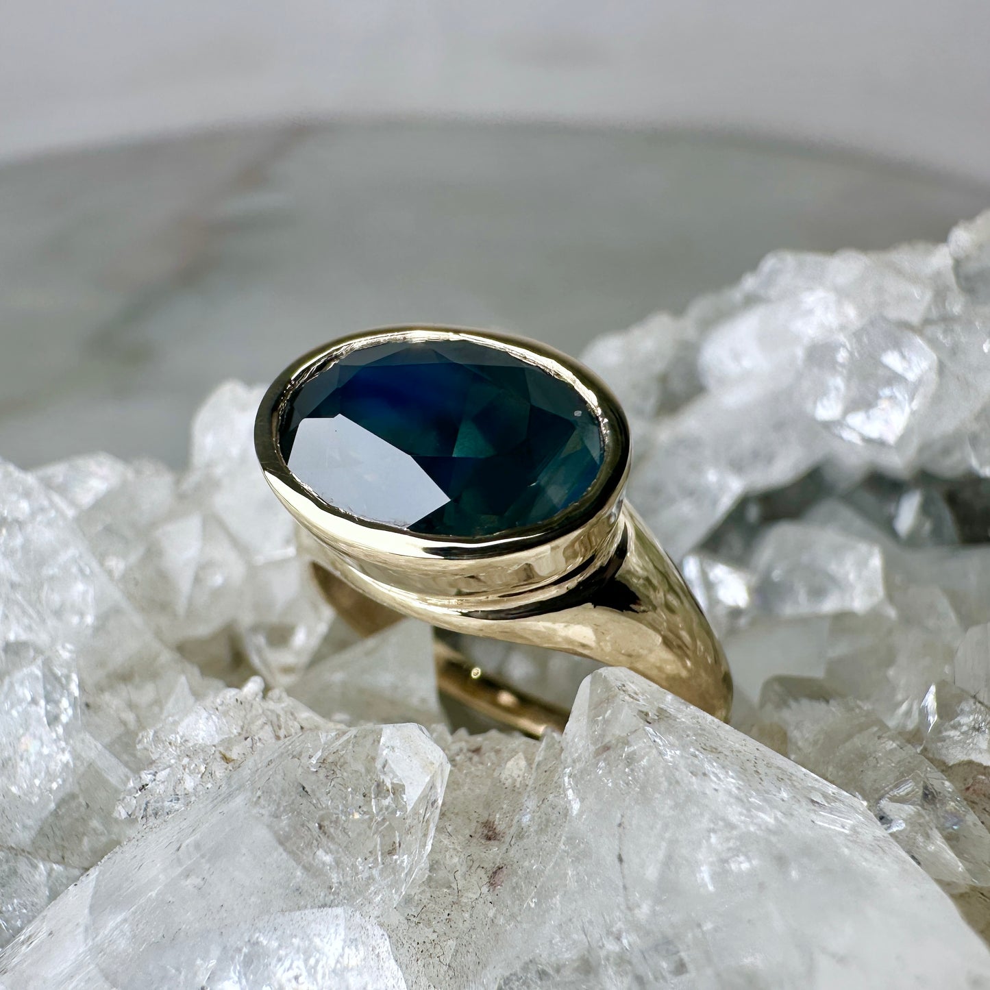 Indigo Silk Sapphire Ring | 14k Yellow Gold