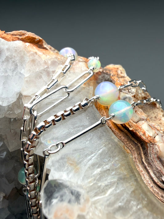 Opal Patchwork Necklace | Sterling Silver