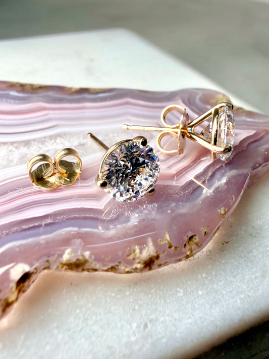 Classic Diamond Stud Earrings | 14k Yellow Gold
