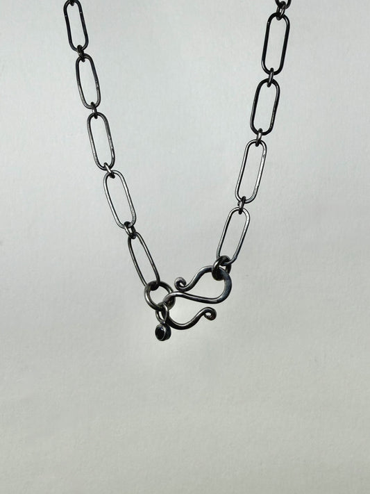 Blackened Paperclip Chain | Sterling Silver
