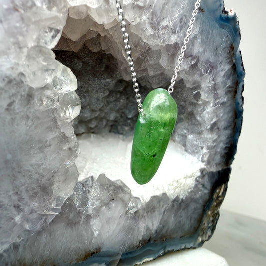 Green Kyanite Floating Necklace | Sterling Silver