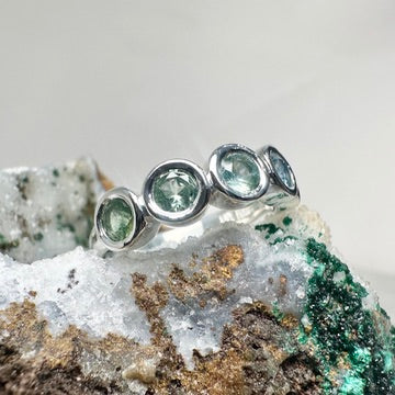 Five Stone Sapphire Ombre Ring | Sterling Silver