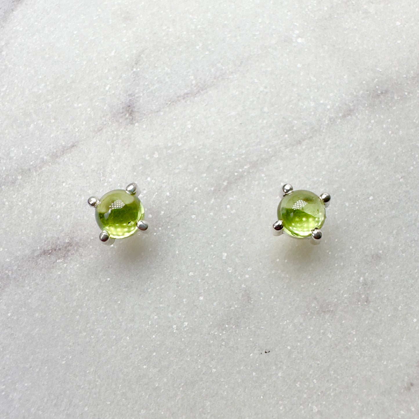 Peridot Stud Earrings | Sterling Silver