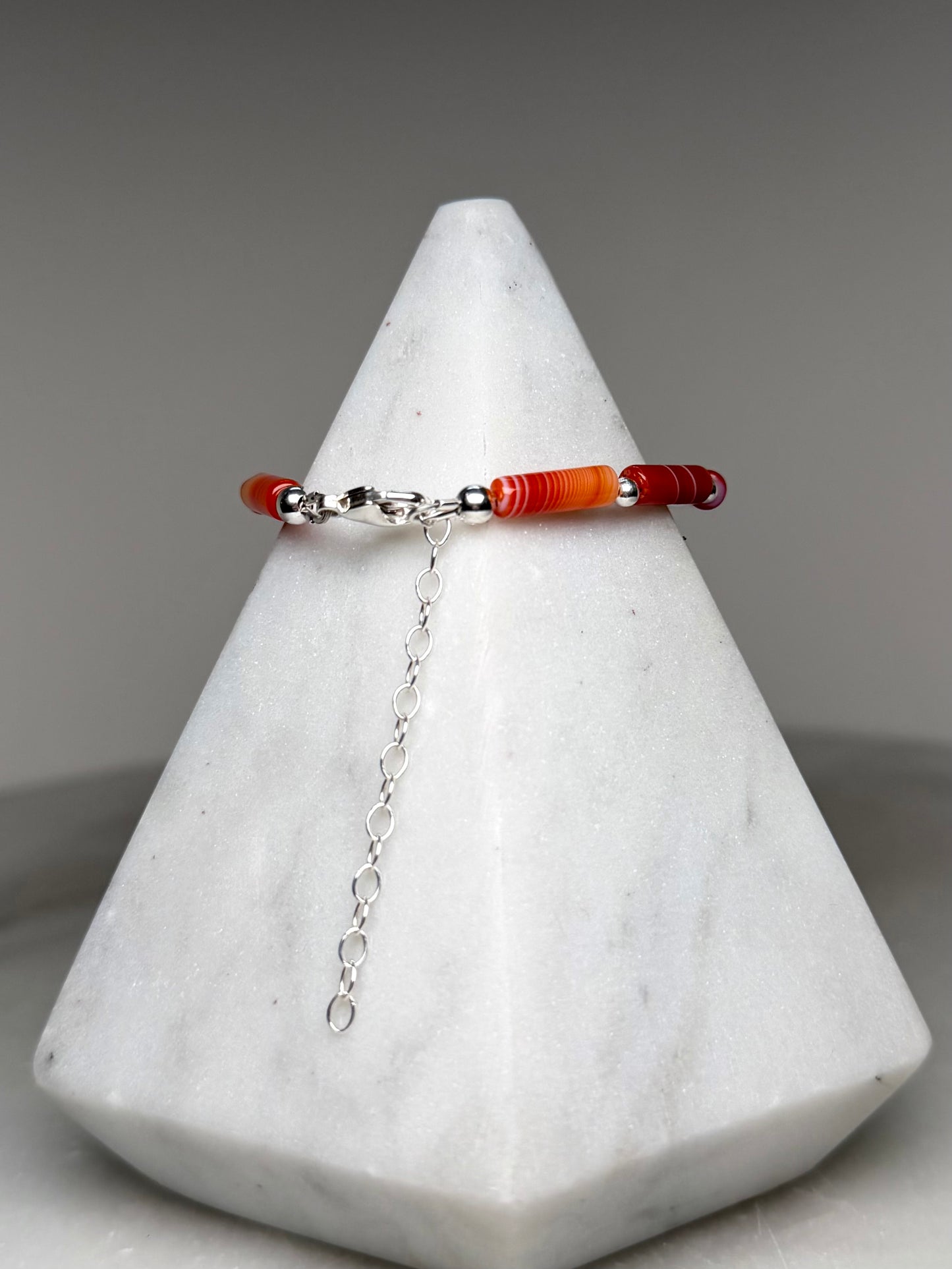 Orange Agate Bracelet | Sterling Silver