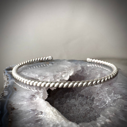 Thin Spiral Cuff Bracelet | Sterling Silver