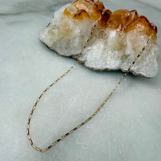 Elongated Rolo Chain | 14k yellow Gold