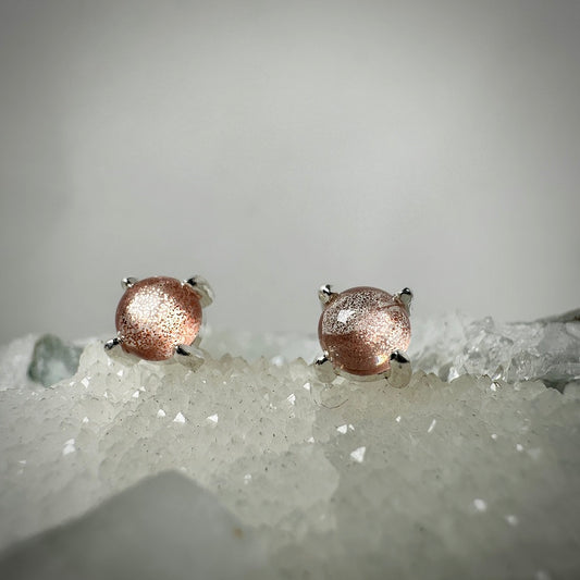 Oregon Sunstone Stud Earrings | Sterling Silver
