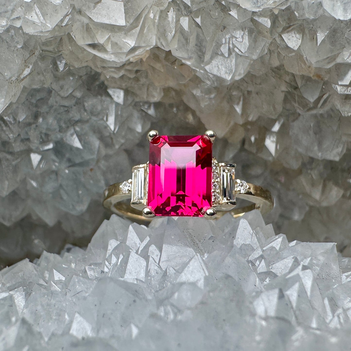 Antique-Inspired Ruby & Diamond Ring | 14k Yellow Gold