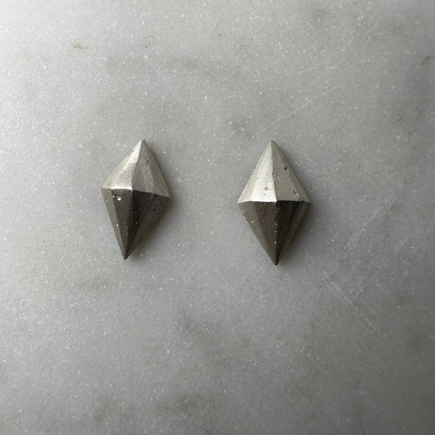 Diamond Shaped Geometric Stud Earrings | Sterling Silver