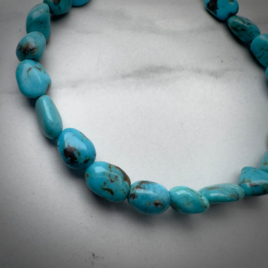 Turquoise Beaded Bracelet | Sterling Silver | Adjustable