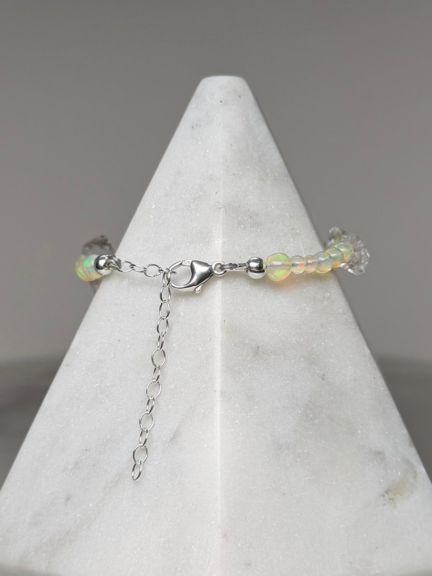 Opal Diamond Quartz Bracelet | Sterling Silver