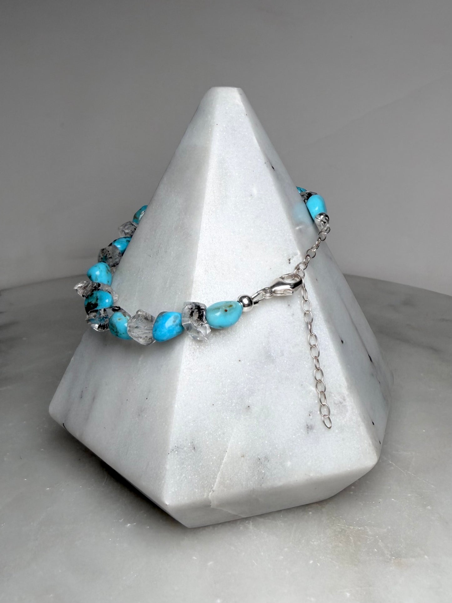 Turquoise & Quartz Crystal Bracelet | Sterling Silver