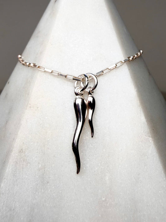 Cornicello Italian Horn Charm | Sterling Silver