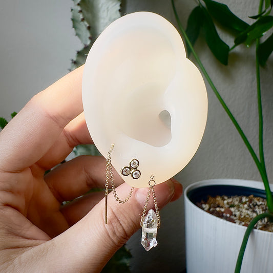 Quartz Crystal Threader Earring