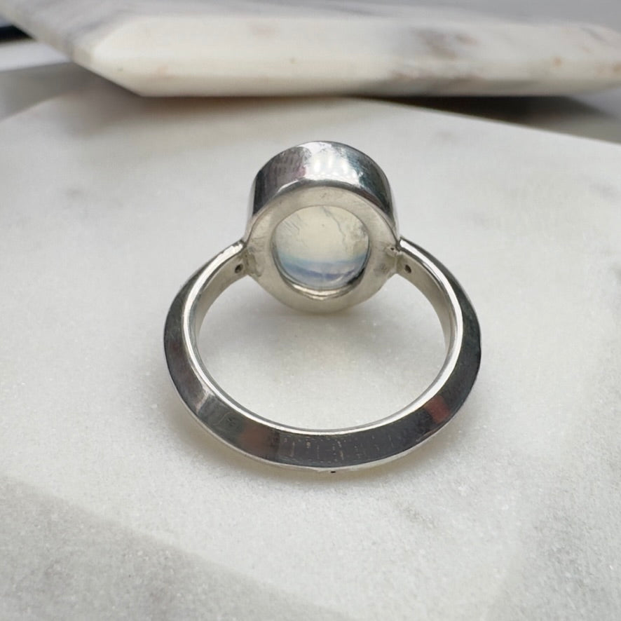 Moonstone and Pink Sapphire Ring