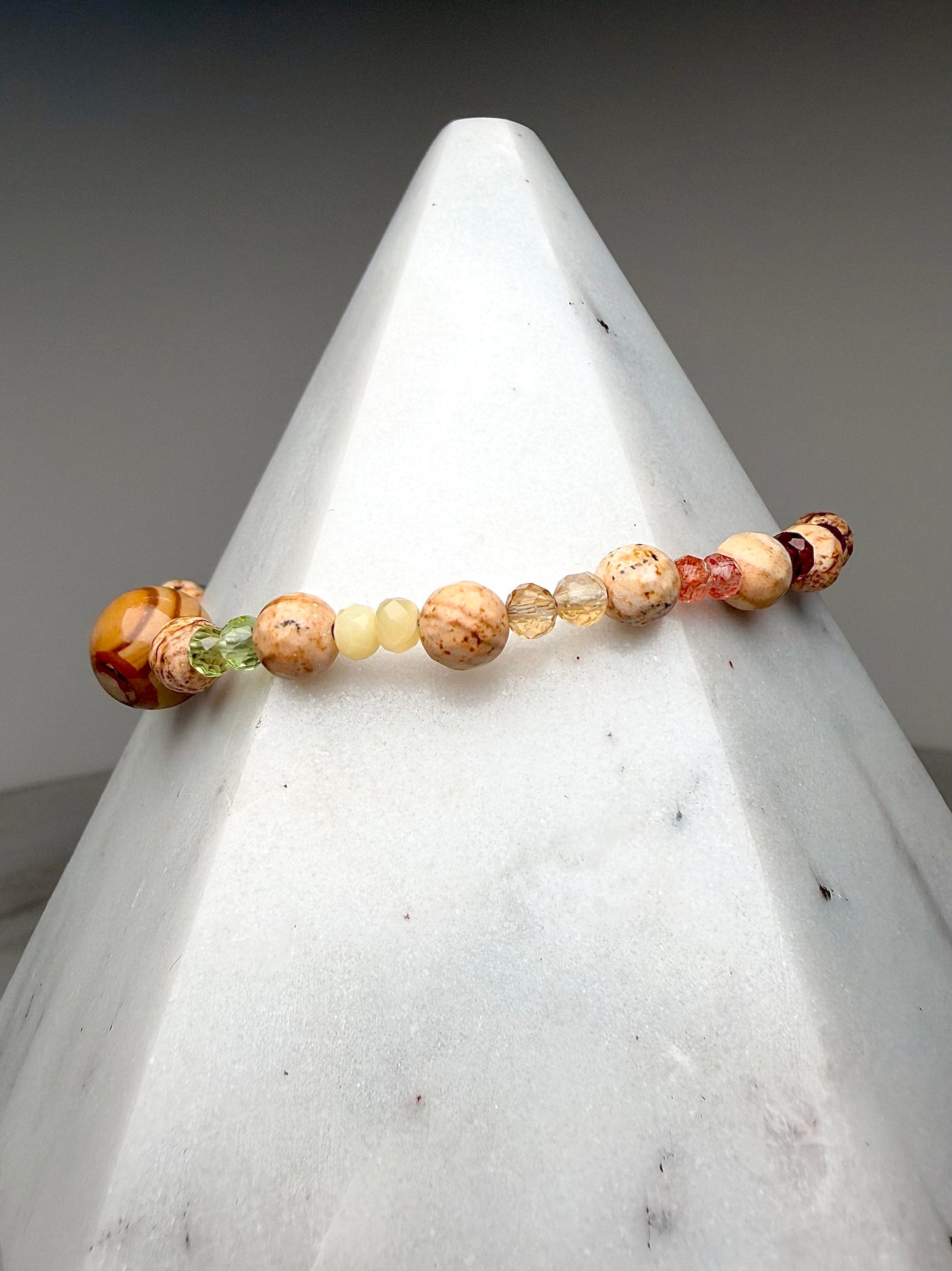 Jasper & Rainbow Gemstone Bracelet | Sterling Silver