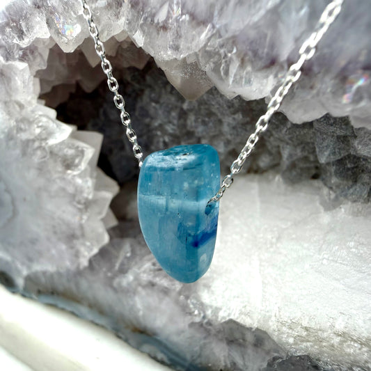 Blue Kyanite Floating Necklace | Sterling Silver