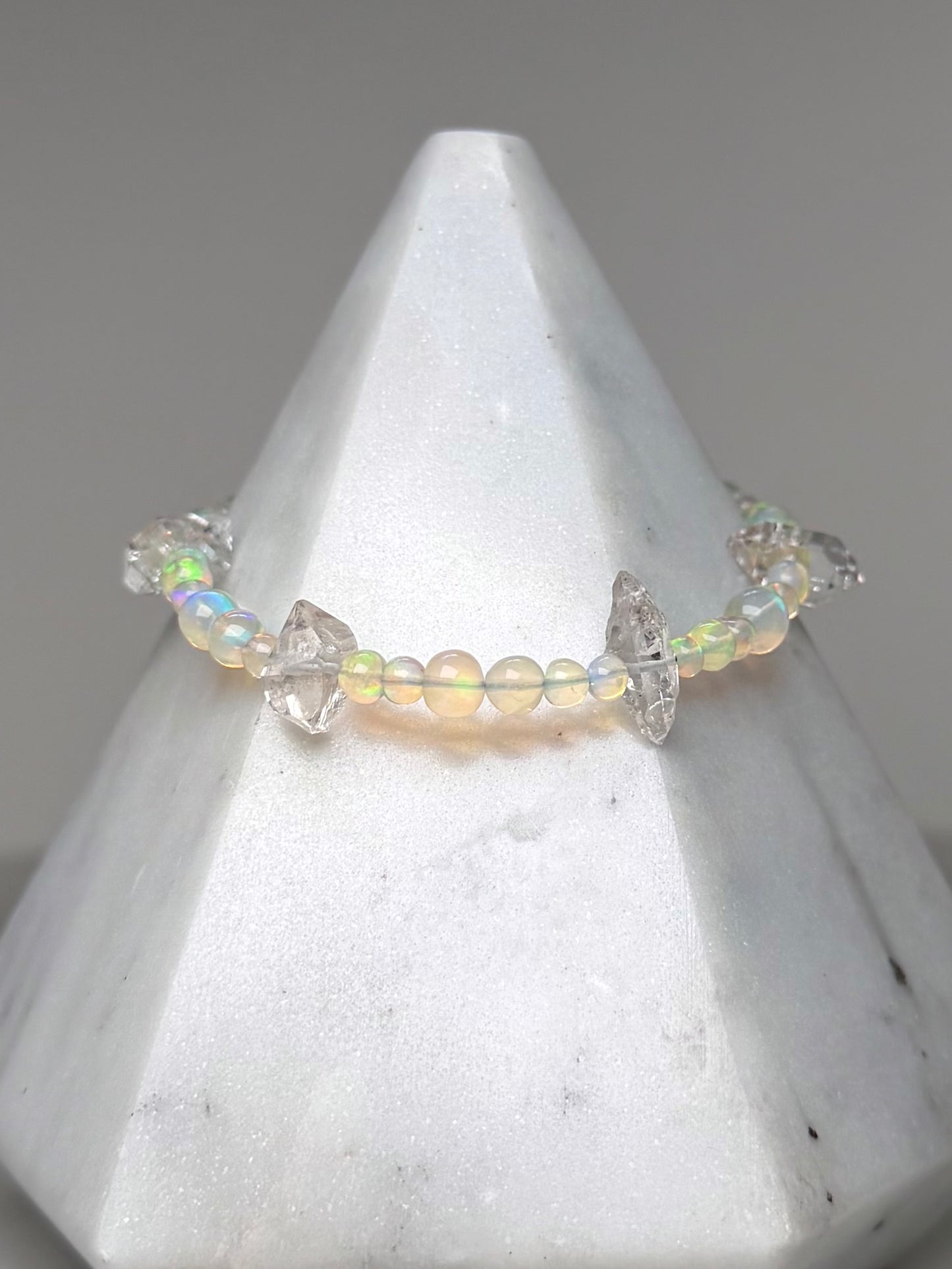 Opal Diamond Quartz Bracelet | Sterling Silver