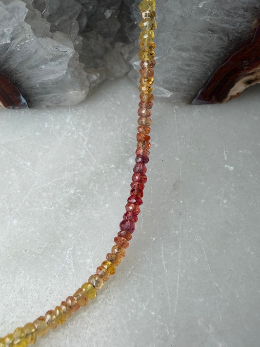Golden Sapphire Ombre Necklace | Sterling Silver