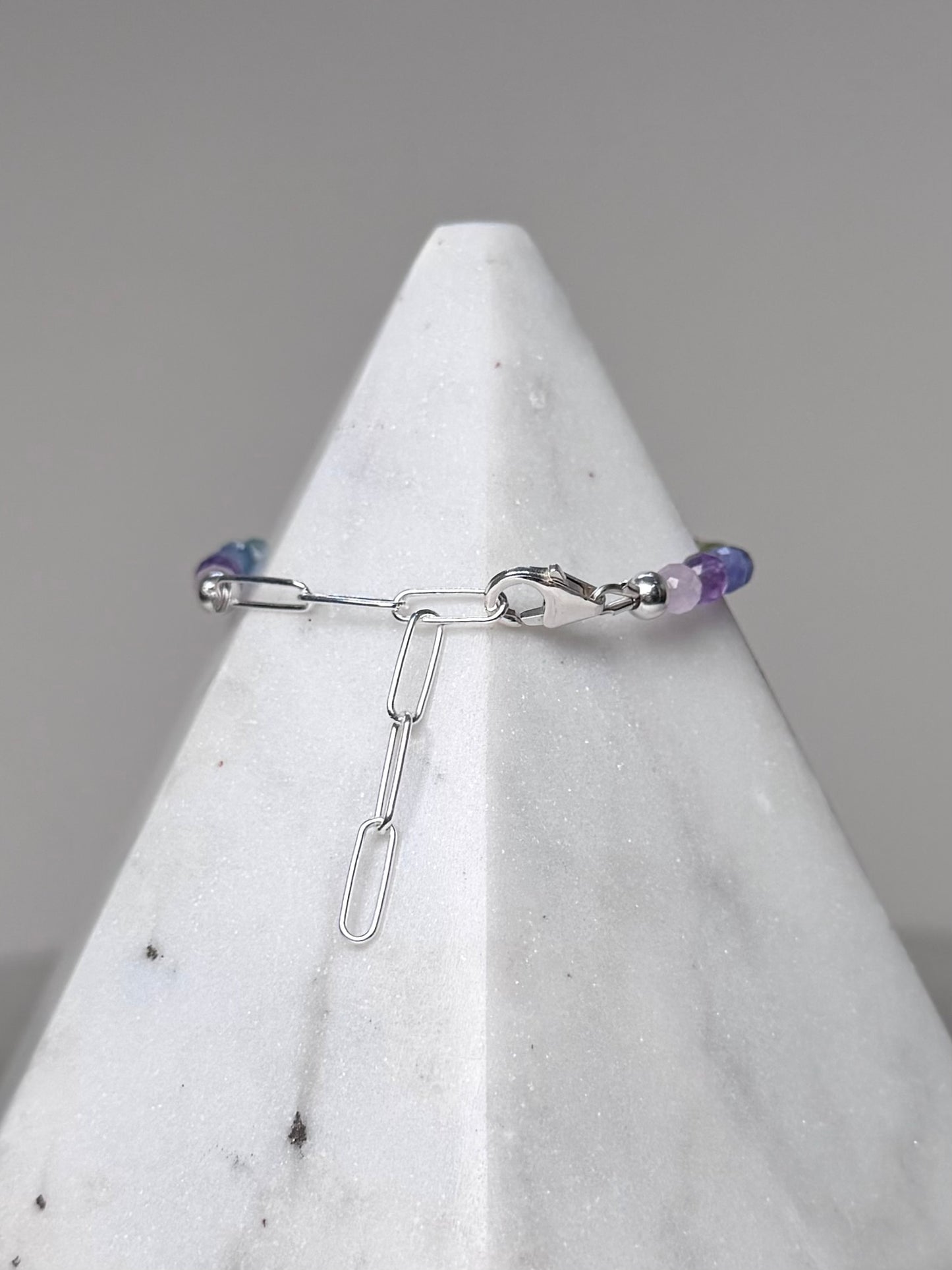 Rainbow Gemstone Bracelet | Sterling Silver