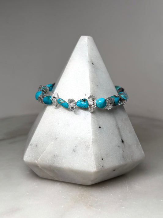 Turquoise & Quartz Crystal Bracelet | Sterling Silver