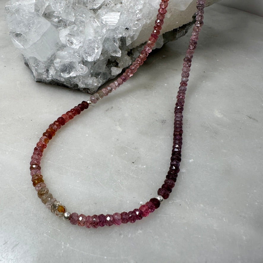 Spinel Necklace with Paperclip Chain