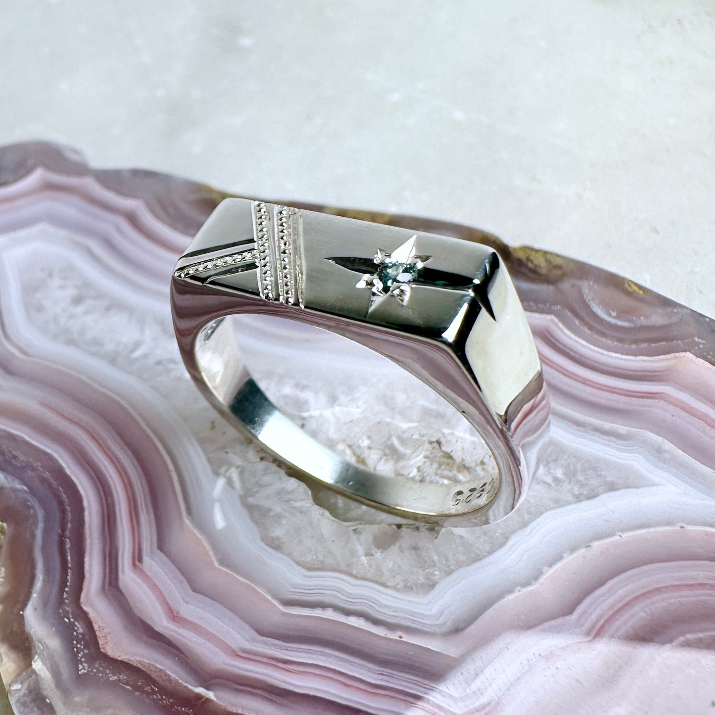 Art Deco Inspired Signet Ring | Sterling Silver