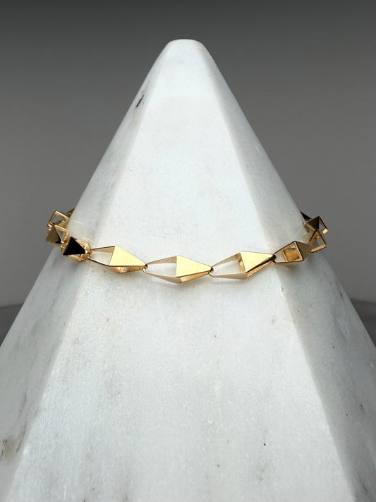 Geometric Chain Bracelet | 1.7mm Wide | 14k Yellow Gold