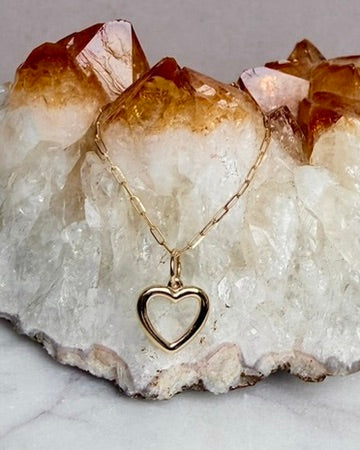 Silhouette Heart Charm | 14k Yellow Gold