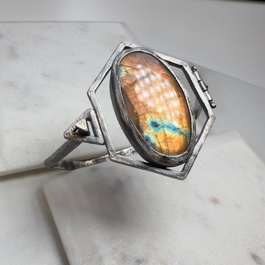 Labradorite Geo Hinge Bracelet