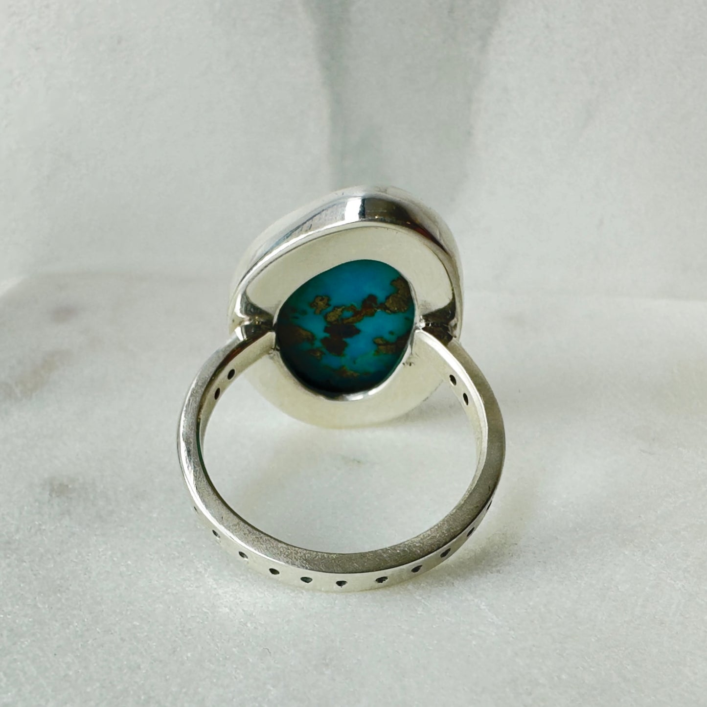 Morenci Turquoise and Diamond Ring